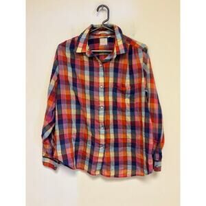 Peter Ashley Plaid Top Vintage Button Down Size 36